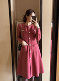 Ennis Shirring Wool Tweed One Piece