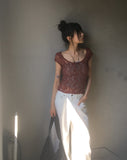 Nuvo See-through Lace Short Sleeve T-shirt