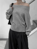 Leno One-Shoulder Off-Knit Top