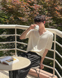 Soved Linen V-neck Short Sleeve Cardigan