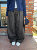 [BAONHAUS] Timder Cotton Wide Banding Flower Pants