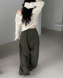 [A/M] Poning Cotton Banding Wide Pants