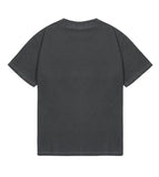 Small Drawing Smile Pigment Short Sleeve T-shirt Blue Logo