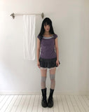 Fuko Striped Button Sleeveless