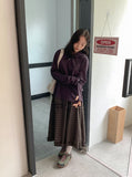 Kohyuri Check Frill Banding Long Skirt
