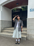 Gensott Nylon Banding Midi Skirt