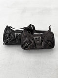 Buckle Leather Motor Shoulder Bag