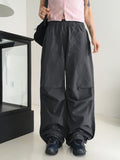 [UNISEX] Wells Pintuck Shirred Nylon Two-Way Long Wide Jogger Pants