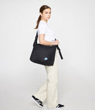 Sky Blue Cloud Smile Embroidery Cross Curved Messenger Bag