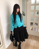 Mihen Round Wool Knit Cardigan