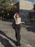 Slim Silhouette Basic U-neck Long-sleeved