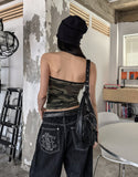 Military color matching line halter top