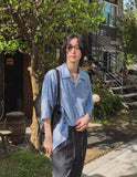 Levi overfit striped half shirt