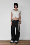 LACE EDGE SLIT BLOUSE