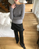 Soki Dot Frill Wool Mini Skirt