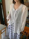 Noah See-through Summer Tie Blouse
