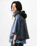 [AG] Nylon Hidden Hood Crop Vest