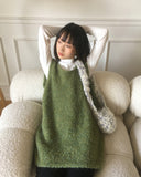 Kizen Wool Boucle Sleeveless Layered Vest Knit Mini One Piece