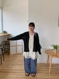 Nelki V-Neck Summer Linen Over knit Cardigan
