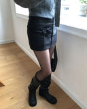 Tote Belted Brushed Skirt