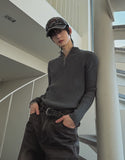 Kud Muscle Half Zip-Up ribbed Knit