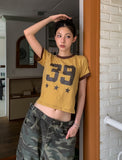 39 Sporty Pinstripe Ringer Short Sleeve