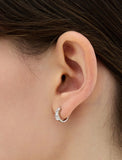 Essence Silver (W) Lab Diamond Tria One-Touch Earrings_0.1CT