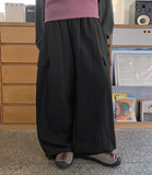 Boboki Banding String Nylon Wide Cargo Pants