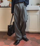 Izu brushed two-tuck slacks