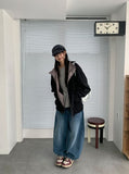 Monpa Curved Denim Balloon Wide Pants