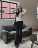 Two-Tone Layered Ribbed U-neck Long Sleeve