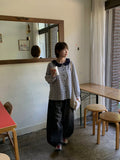 Colden Snap Button Banding Denim Wide Pants