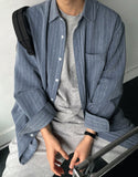 Ruff pattern striped shirt