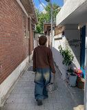 Fabens Washing Denim Balloon Wide Pants