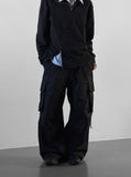 Pin Cotton Wide Cargo Pants