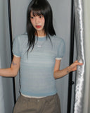 Lever Mesh Lace Short Sleeve T-Shirt