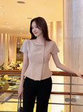 Denlua Double Button Jacket Blouse
