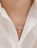 Essence Silver (W) Moissanite The Cross Necklace