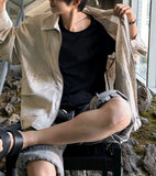 Linen bomber summer jacket