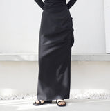 meeve pintuck side slick skirt