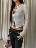 Leah Side Pintuck Ribbed Cardigan