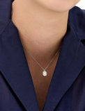 Essence Silver (W) Lab Diamond Double Room Pave Necklace S