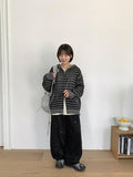 [unisex] Endel Stripe Net Hood Zip-up