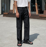 Bato Black Blue Wide Denim Pants