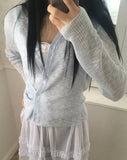 Fidget Two-Button Ribbed Cardigan