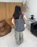 Tail Washed Big Shoulder Bag