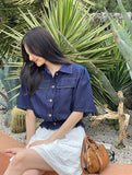 Suen Denim Collar Short Jacket