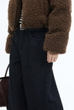 Prani patch brushed wide jeans