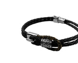 Comb leather double bracelet