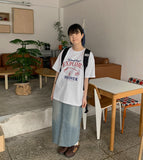 Ilang Lettering Over Short Sleeve Tee